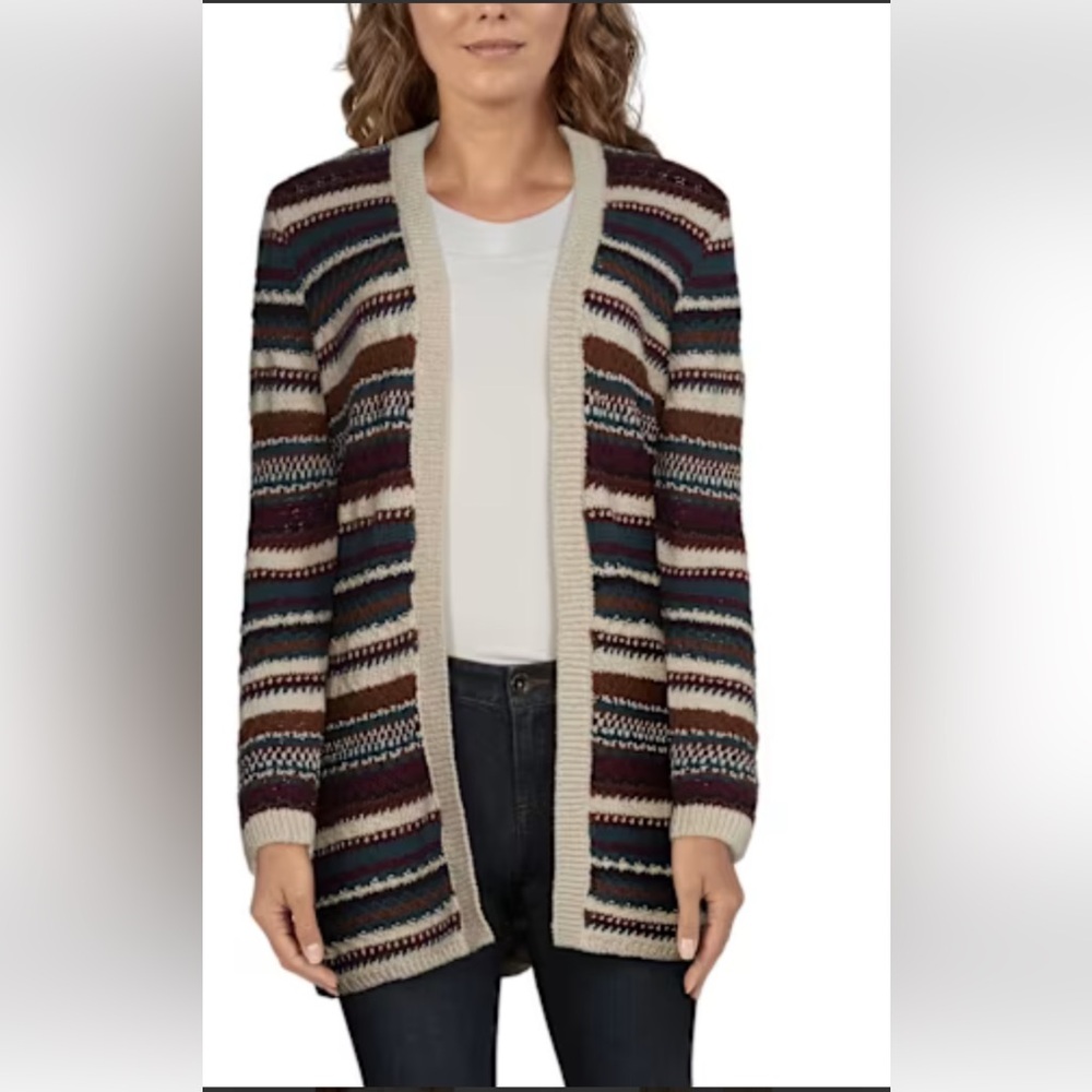 Natural Reflections knit Cardigan sweater Boho multicolour Fall Medium
